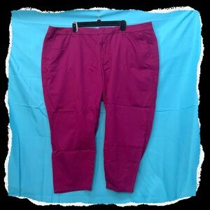 JCPenny  Wine Colored Crop Pants..23.5" waist